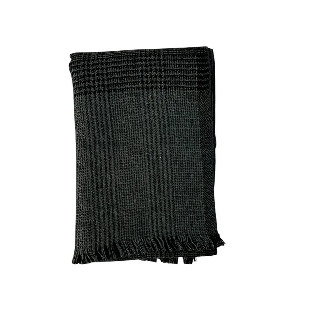 Banana Republic Black Scarf with Fringed Ends